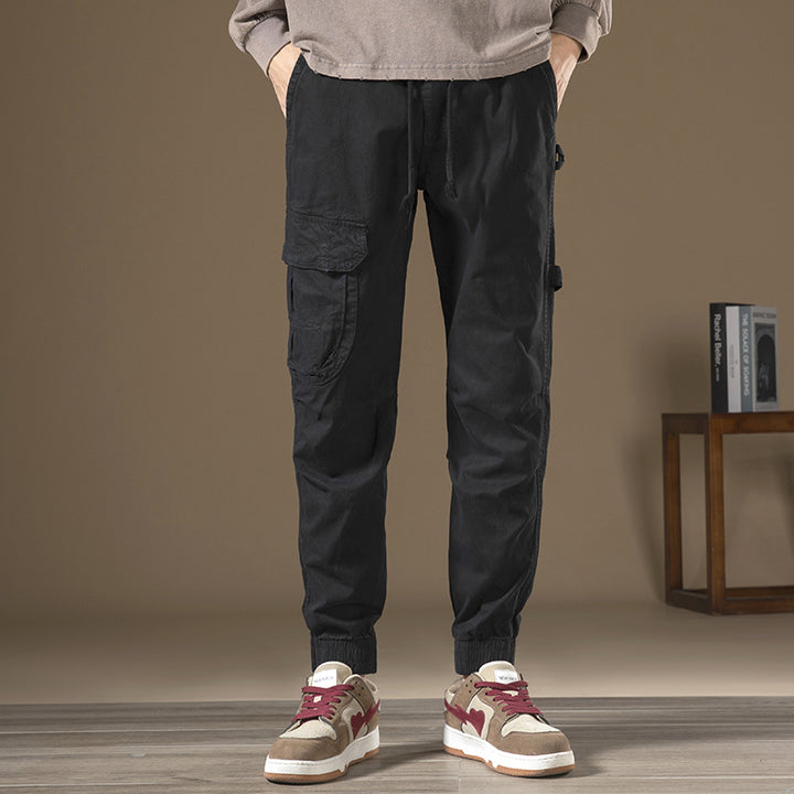 Men's cargo pants with functional pockets and elastic waistband Lisslune