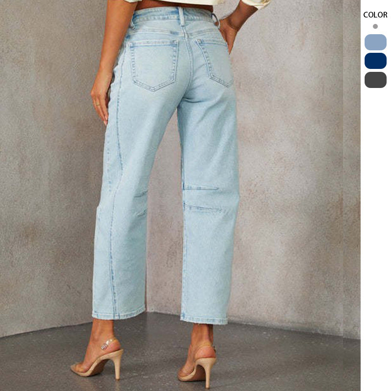 Women's High-Waisted Mom Jeans with Unique Cut Lisslune