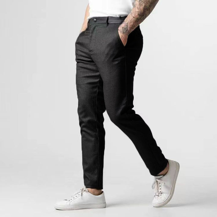 Men's stylish chino pants with elastic waistband and practical pockets Lisslune