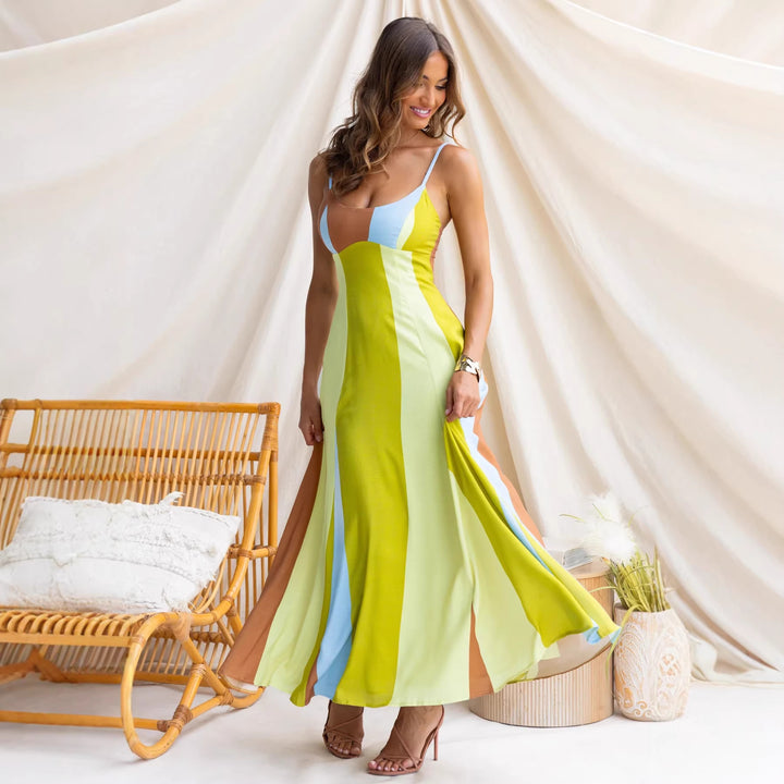 Women’s long sleeve dress with side slit and elegant draping effect Lune London