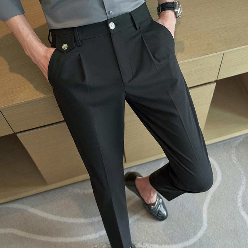 Men's elegant suit trousers with modern cut and practical pockets Lisslune