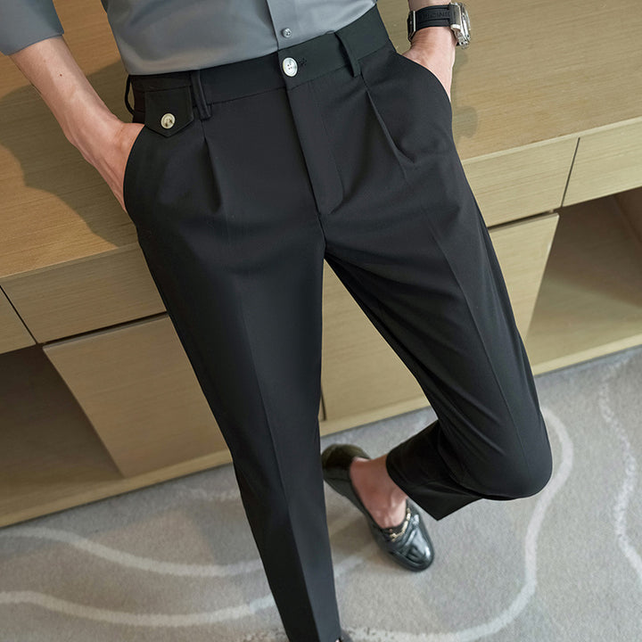 Men's elegant suit trousers with modern cut and practical pockets Lisslune