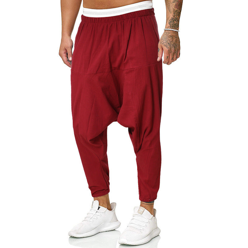 Men's casual and comfortable harem pants made of breathable cotton material Lisslune