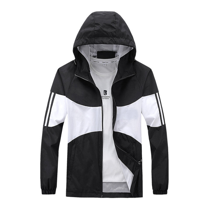 Men's Sporty Windbreaker with Side Zip Pockets Lisslune