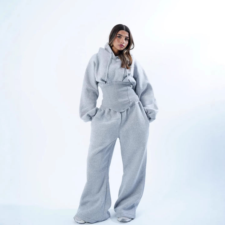 Women's Oversized Hoodie and Wide Pants Set Lisslune