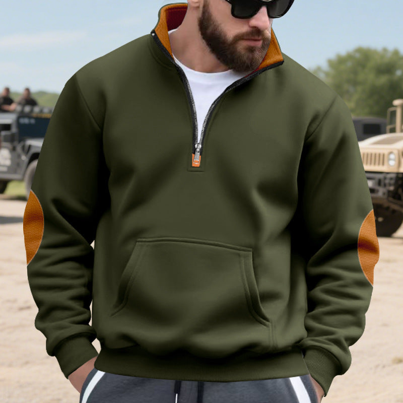 Men's sweater with high collar and trendy zipper Lisslune
