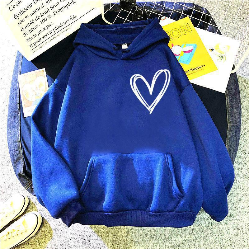 Women's hooded sweatshirt with lovely heart motif Lisslune