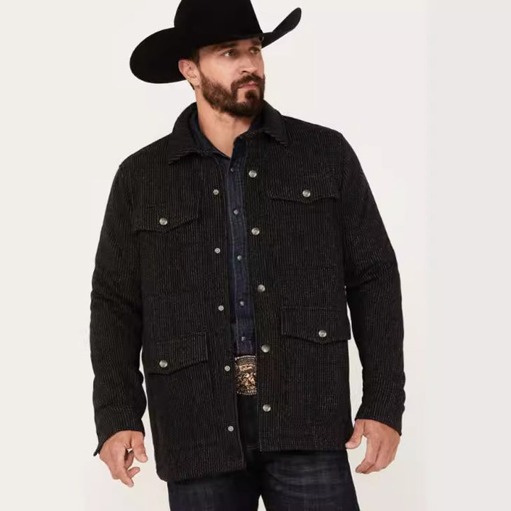 Men's fashionable flannel jacket with double breast pockets Lisslune