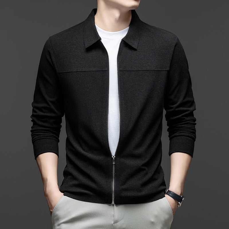 Men's Casual Jacket with Elegant Zipper and Modern Collar Lisslune