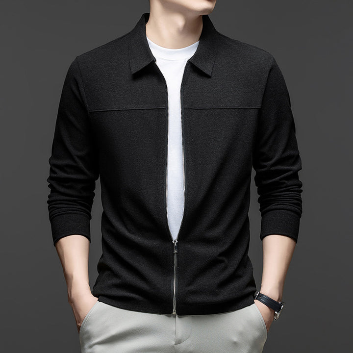 Men's Casual Jacket with Elegant Zipper and Modern Collar Lisslune