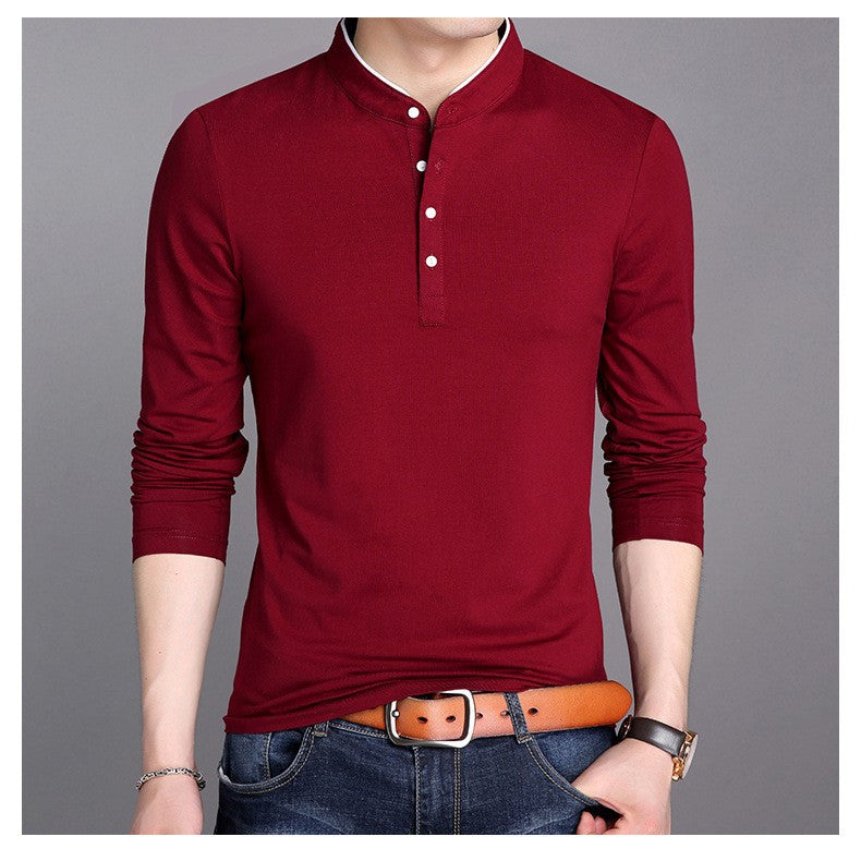 Men's Long Sleeve Shirts with Modern Henley Collar and Stylish Button Details Lisslune