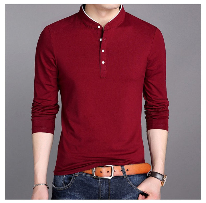 Men's Long Sleeve Shirts with Modern Henley Collar and Stylish Button Details Lisslune