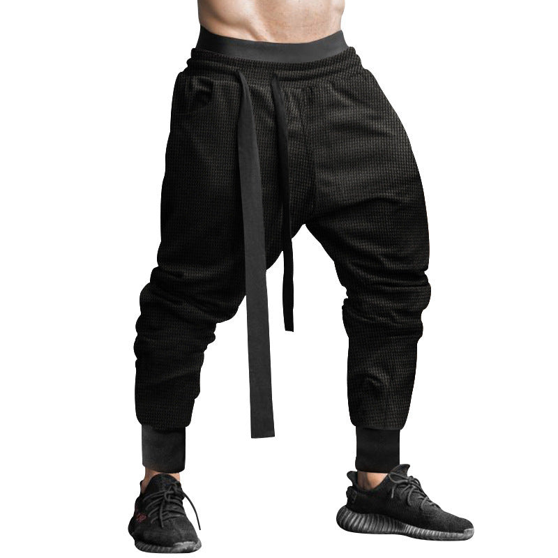 Men's stylish casual pants with elastic waistband and trendy drawstring Lisslune