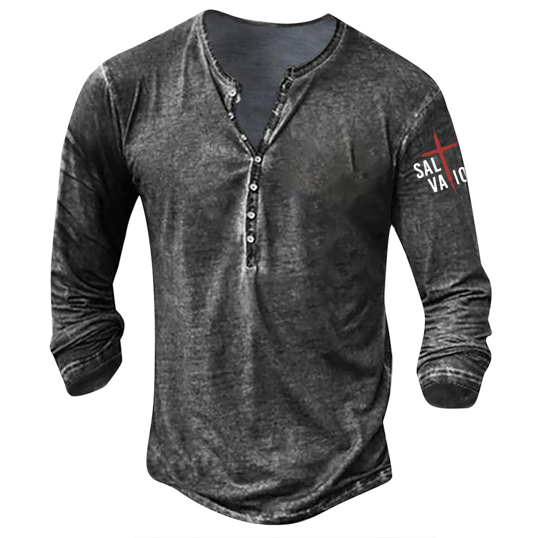 Men's casual long-sleeve shirt with button placket Lisslune