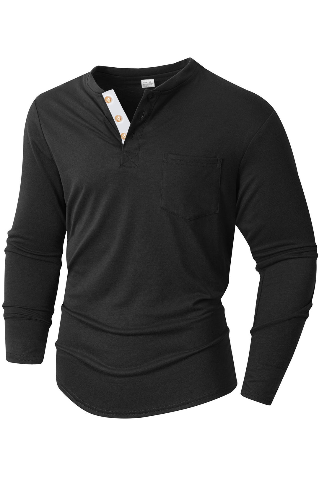 Men's long-sleeve shirt with button placket and practical chest pocket Lisslune