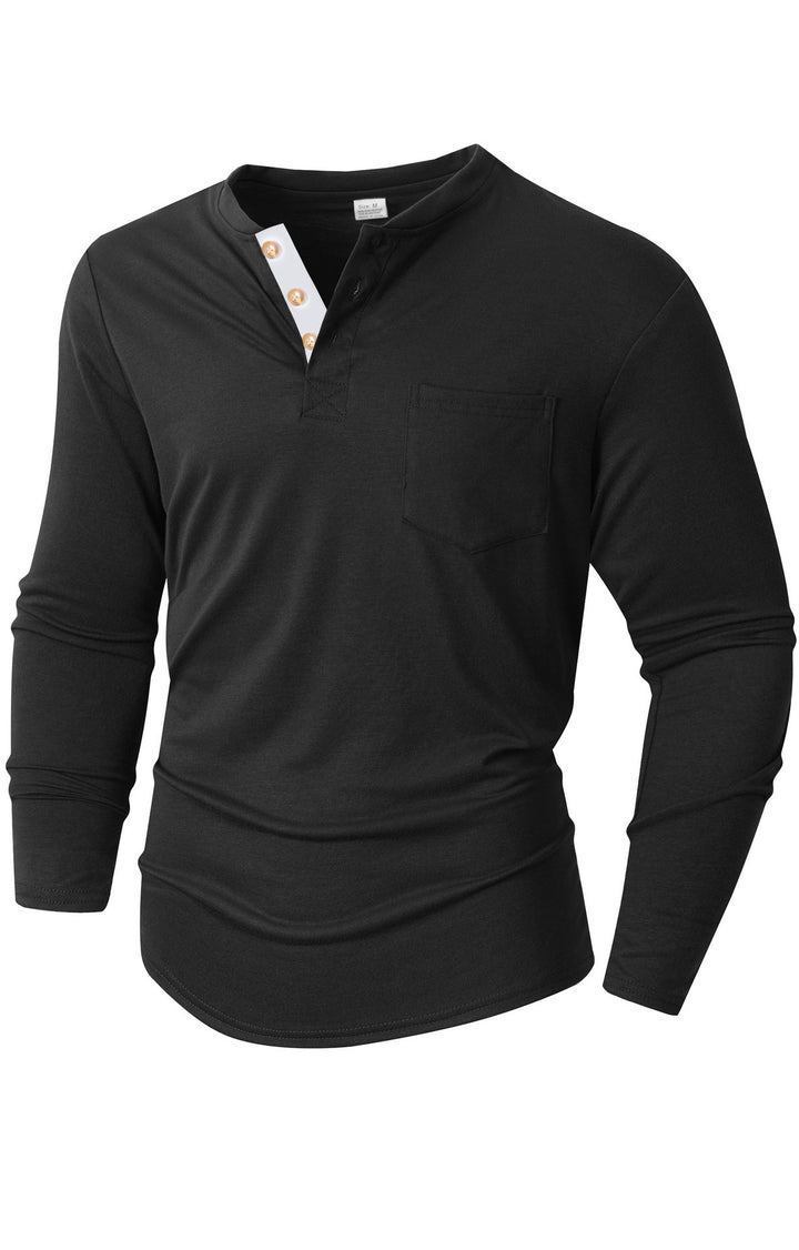 Men's long-sleeve shirt with button placket and practical chest pocket Lisslune