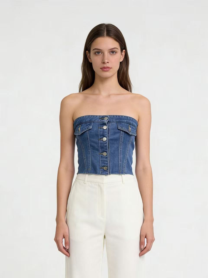 Women's Jeans Bustier Top Lisslune