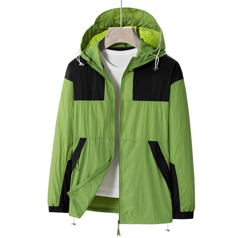 Men's Windbreaker Jacket with Adjustable Hood and Breathable Inserts Lisslune