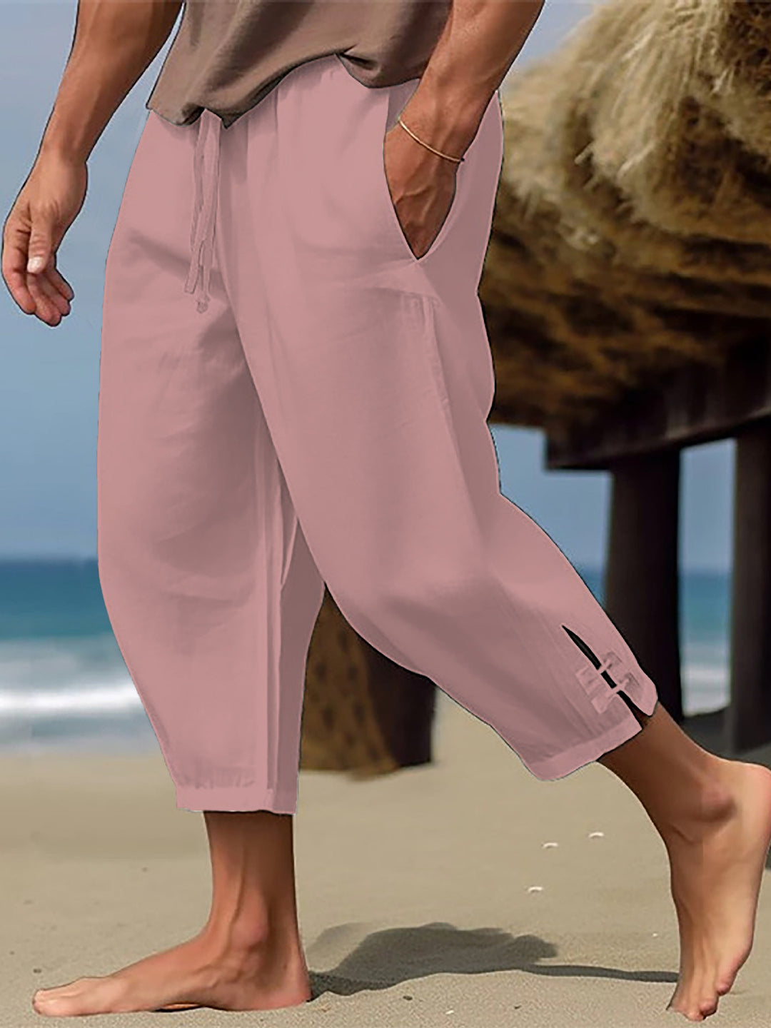 Men's airy beach pants with adjustable drawstring and side pockets Lisslune