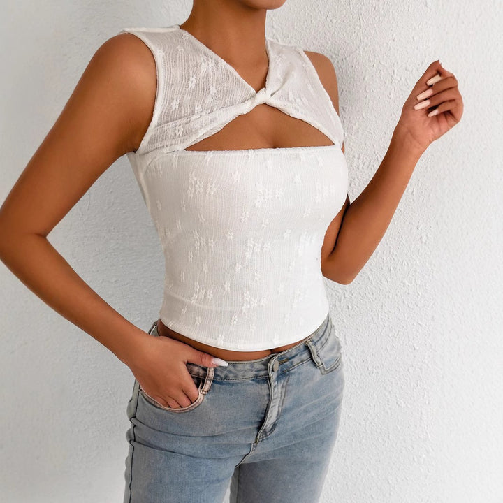 Damen Cut-Out Top mit geknotetem Design Lisslune