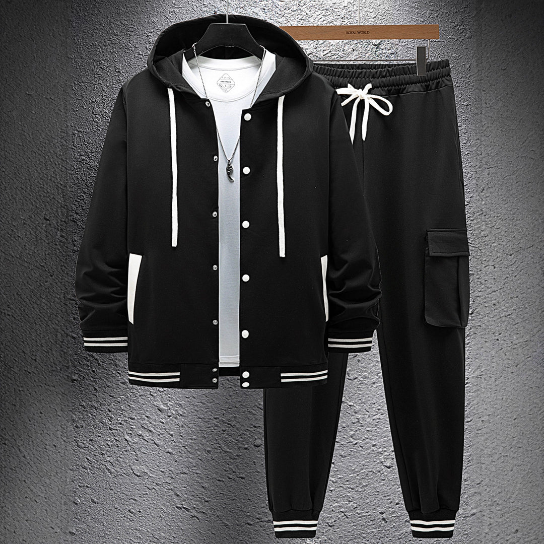 Men's sporty hoodie and jogger set with practical pocket and optimal fit Lisslune