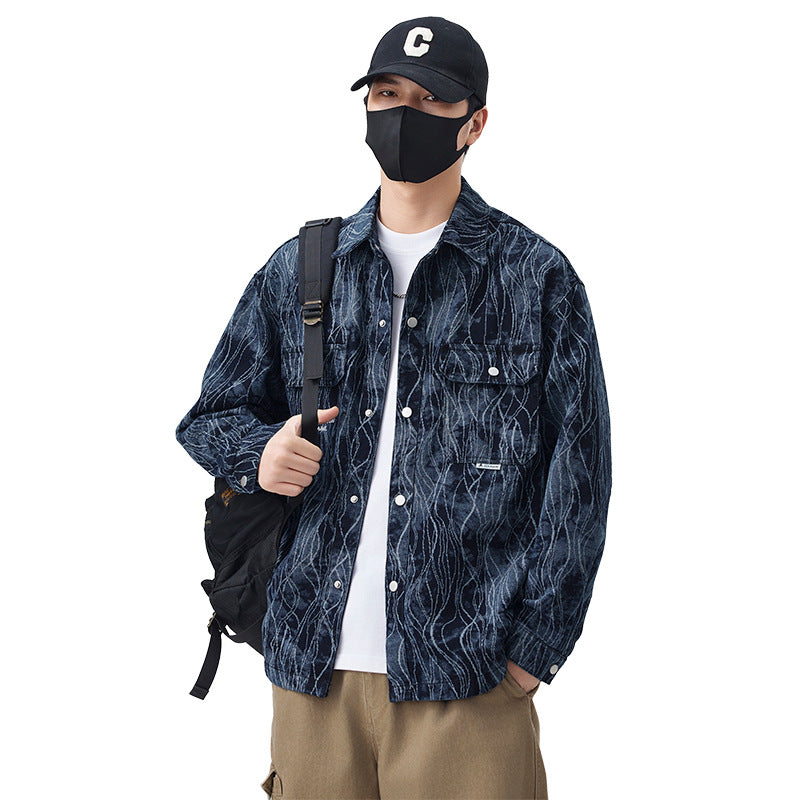 Men's Denim Overshirt Jacket with Unique Design Lisslune