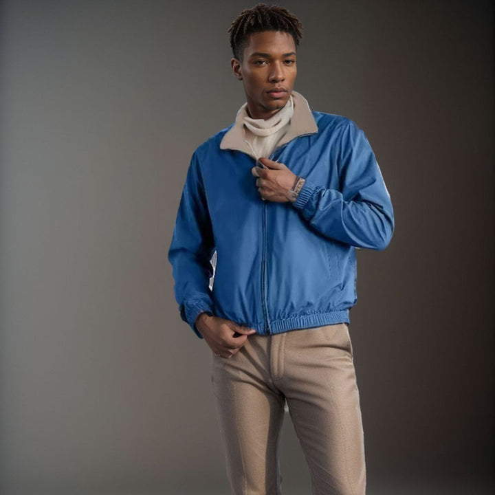 Men's lightweight windbreaker with high collar and practical zip pockets Lisslune