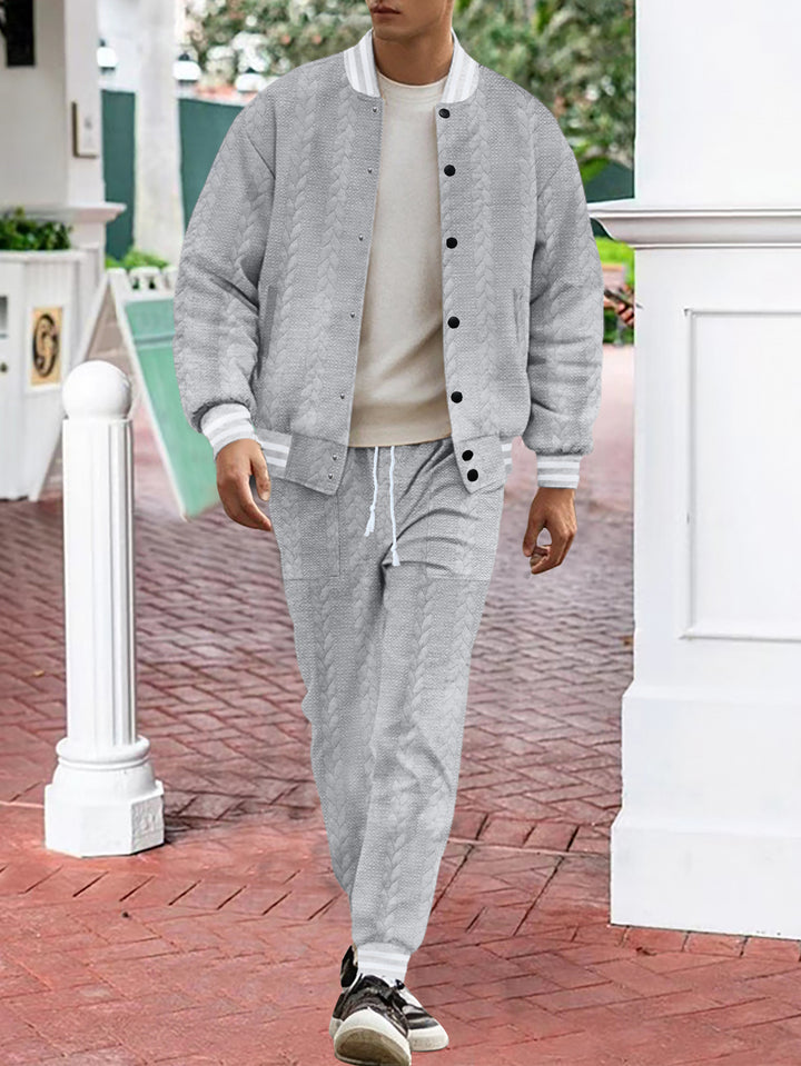 Men's casual knitted college jacket with modern design and comfortable details Lisslune
