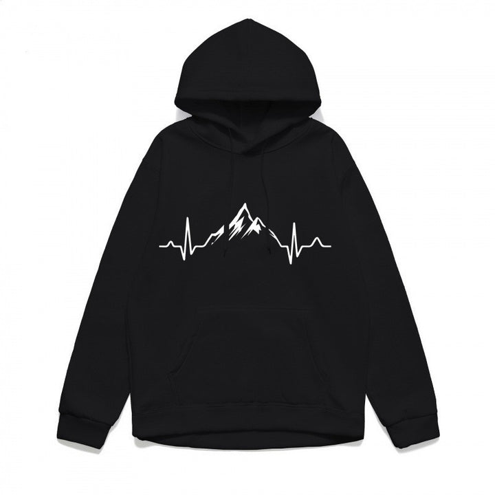 Women's hoodie with stylish mountain motif and high-quality cotton Lisslune