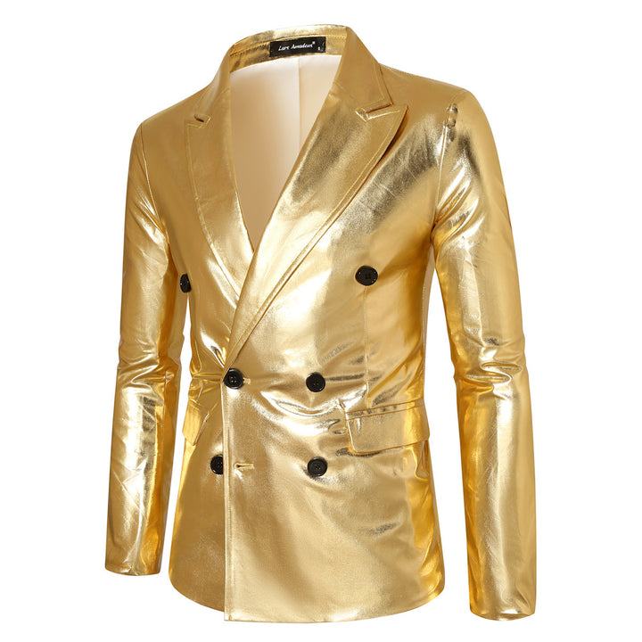 Men's shiny sequin blazer with double-breasted button closure Lisslune