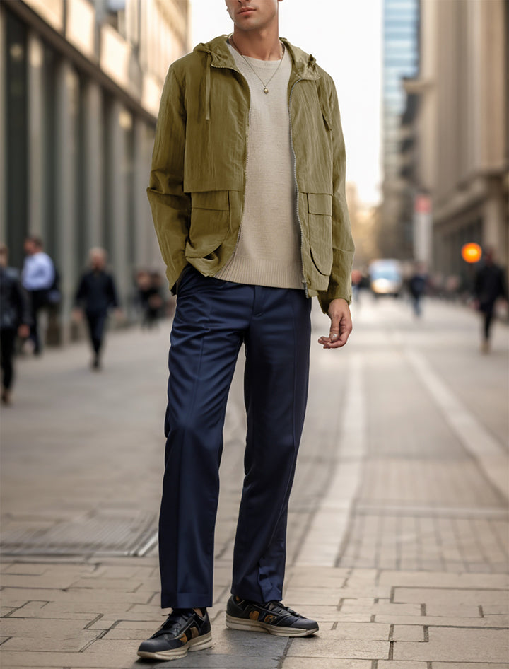 Men's lightweight jacket in casual style with spacious pockets Lisslune