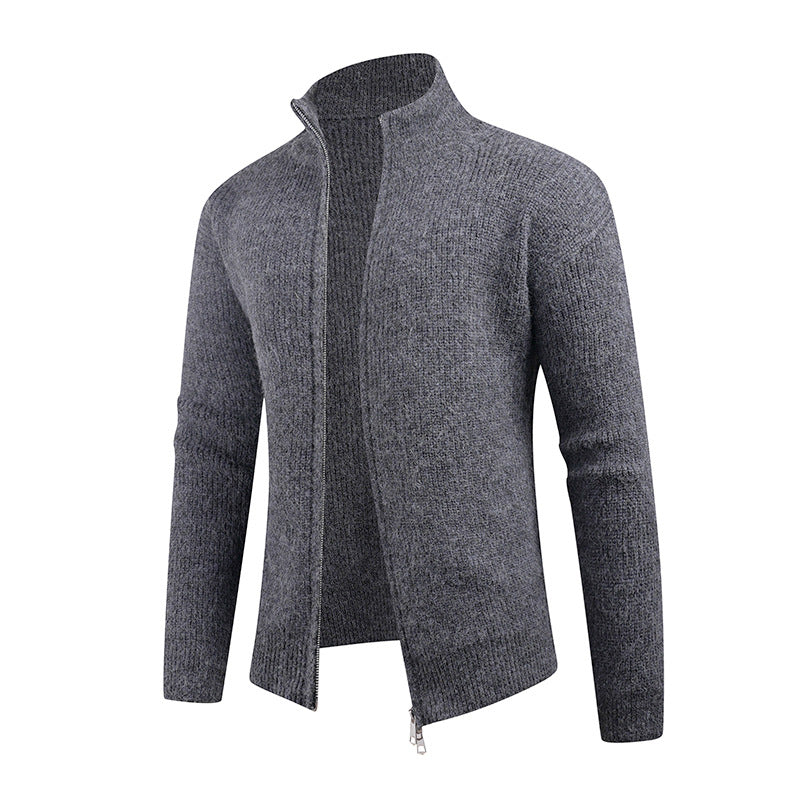 Men's knitted sweater with modern zipper and structured texture Lisslune
