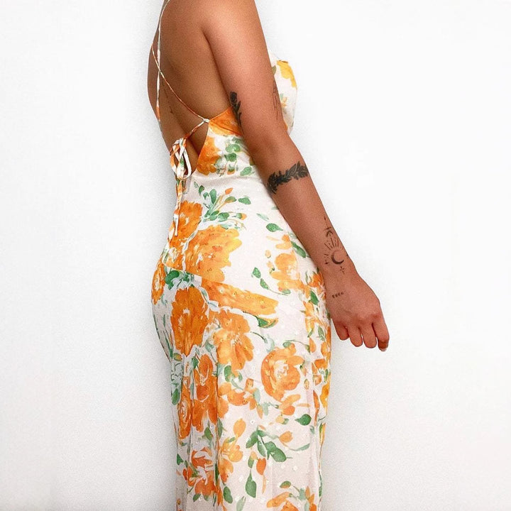 Women's Flower Pattern Maxi Dress Lune London
