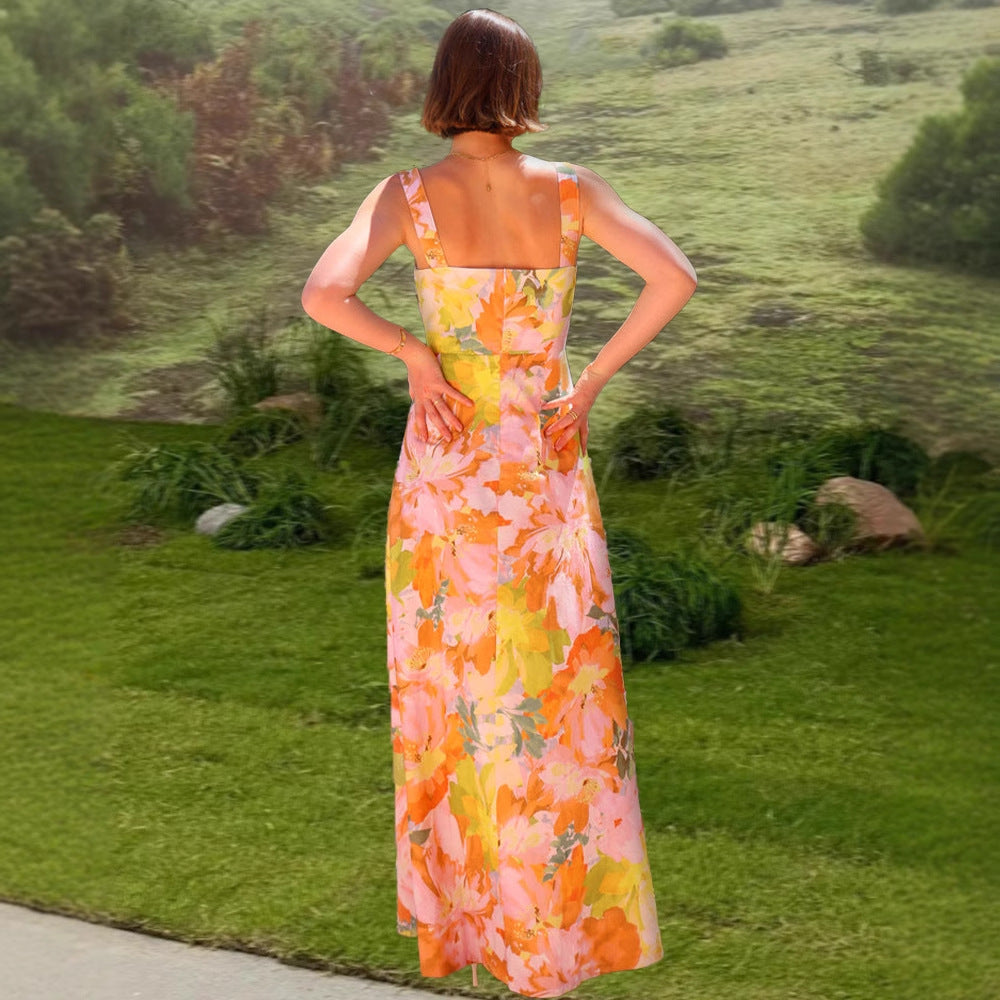 Women's maxi dress with floral patterns Lisslune