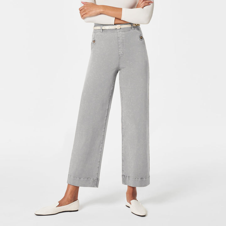 Damen Weite High-Waist Hose mit modischen Knopfdetails Lisslune