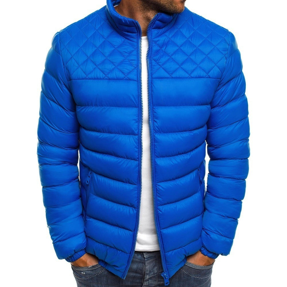 Men's insulated puffer jacket with high collar and side zip pockets Lisslune
