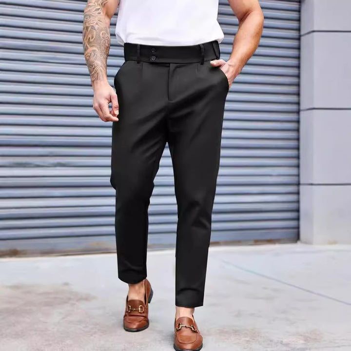 Men's Elegant Chino Pants with Elastic Waistband and Classic Cut Lisslune