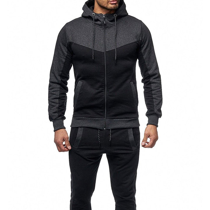 Men's Stylish Tracksuit Set with Contrasting Color Blocks Lisslune