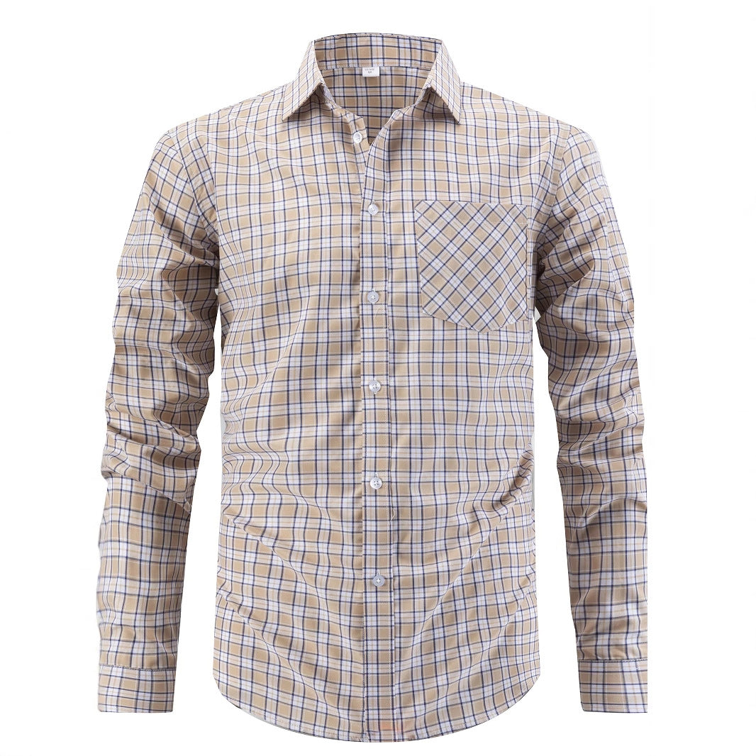 Men's elegant checked shirt with chest pocket Lisslune