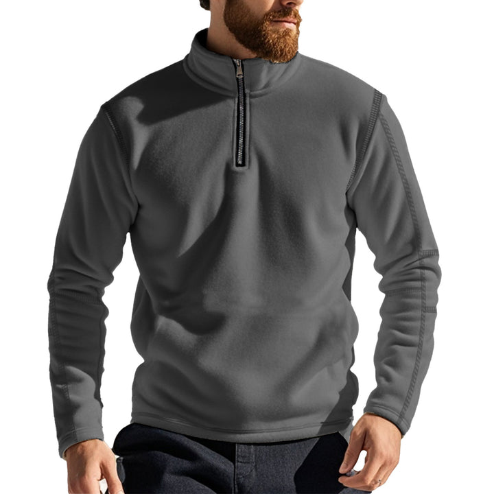 Men's fleece top with short zipper and high collar Lisslune