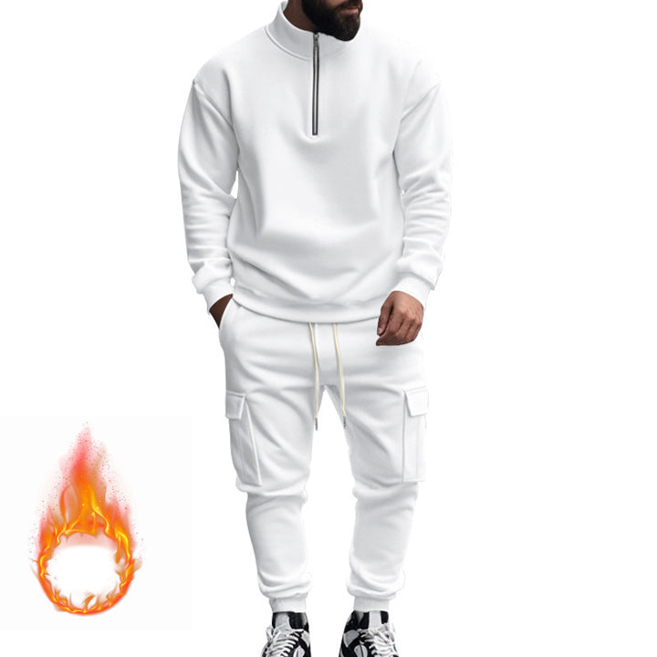 Men's modern leisure jogging suit with functional zipper and practical pockets Lisslune