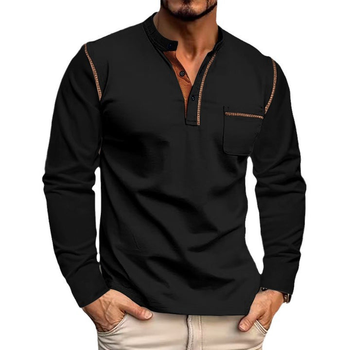 Men's long sleeve shirt with elegant contrast details Lisslune