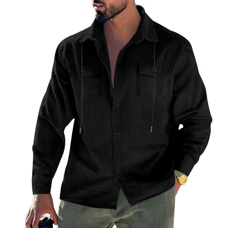 Men's waffle texture shirt with practical breast pockets and trendy cut Lisslune