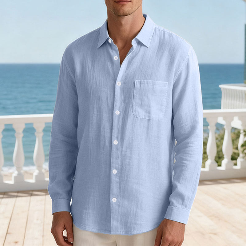 Men's Long Sleeve Shirt made of Breathable Fabric with Elegant Cut Lisslune