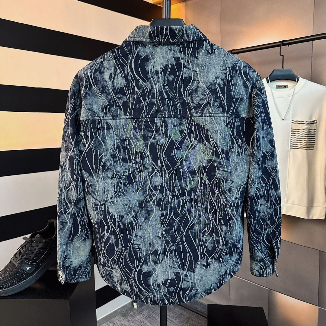 Men's Modern Denim Jacket with Unique Design Lisslune