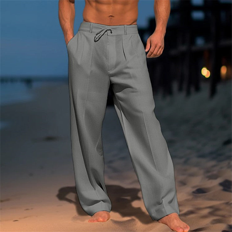 Men's Elegant Casual Pants with Adjustable Drawstring Lisslune
