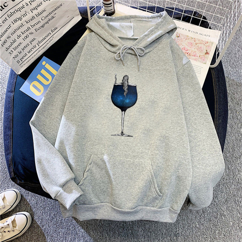 Women's hoodie with creative cocktail design Lisslune