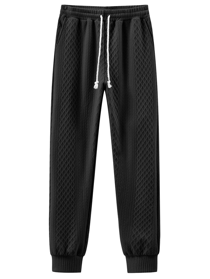 Men's Comfortable Knit Jogging Pants with Modern Design and Elastic Waistband Lisslune