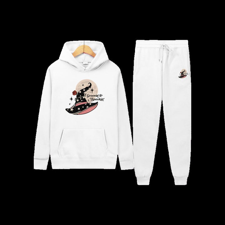 Women's Hooded Sweatshirt and Jogging Pants Set with Cool Halloween Design Lisslune