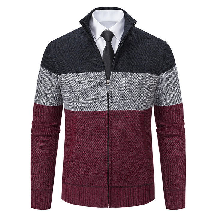 Men's stylish cardigan with high collar and modern zipper Lisslune